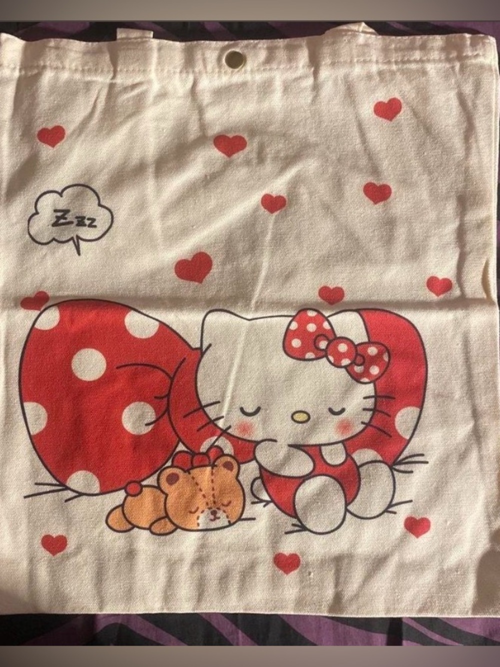 Hello Kitty Red and White Polka Dot Sleepy Tote